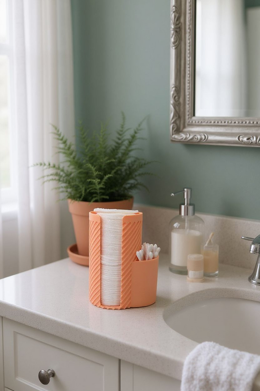 Ribbed Q-Tip & Cotton Pad Organizer